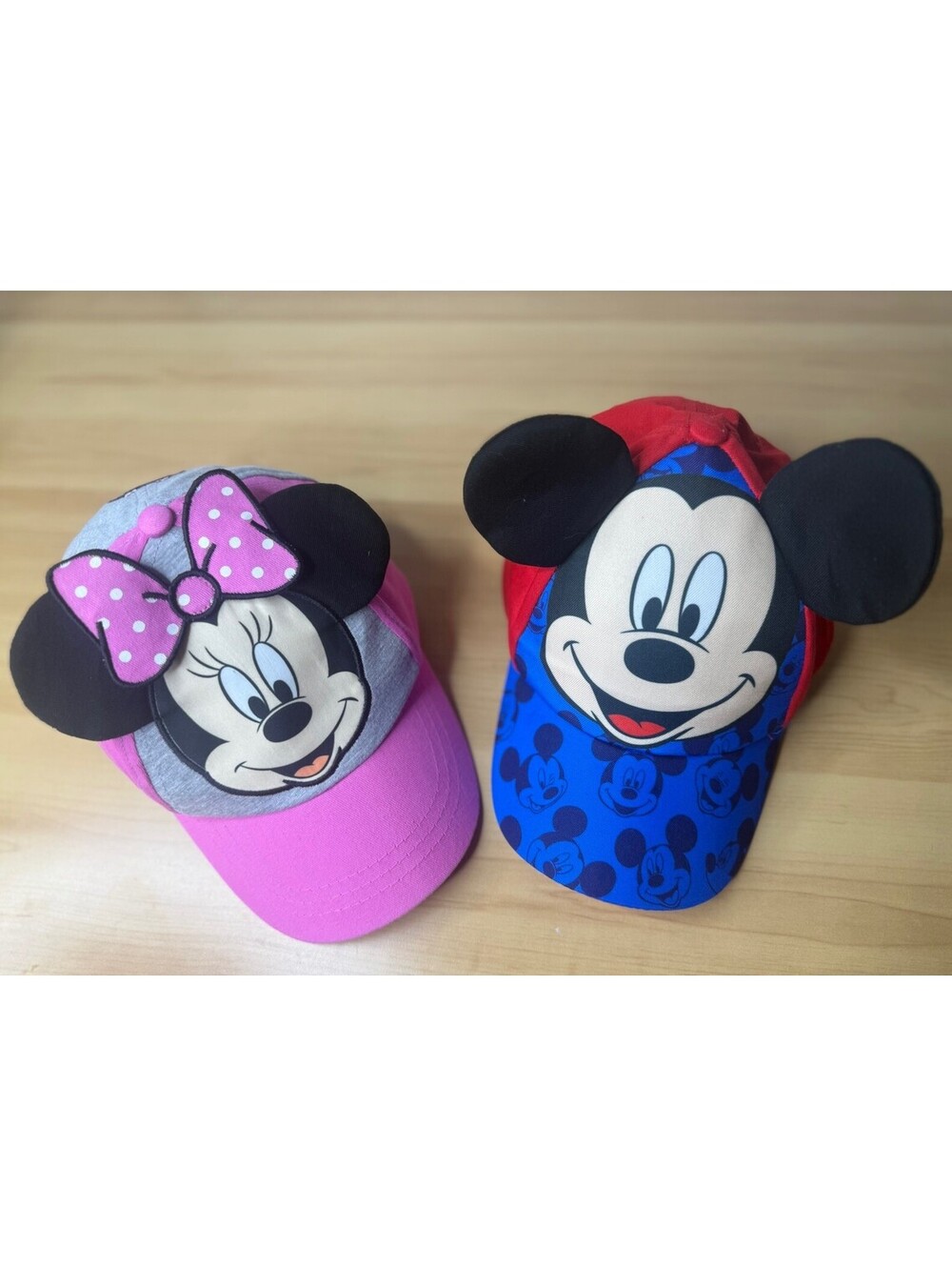 Disney Minnie &Mickey Mouse Youth Adjustable Back Hat Cap Set. 2/B6